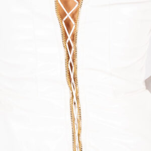 ⋈ WHITE LEATHER-FEATHER ⋈ Evening Dress - Image 17