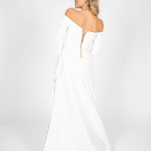 ⋈ WHITE LEATHER-FEATHER ⋈ Evening Dress - Image 10