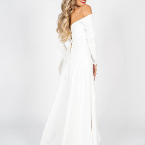 ⋈ WHITE LEATHER-FEATHER ⋈ Evening Dress - Image 9