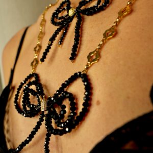 Sparkling bow black & gold lips - Image 5