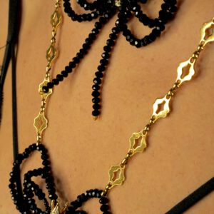 Sparkling bow black & gold lips - Image 4