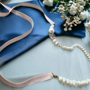 Perlen Schleife beige - Image 2