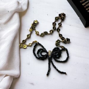 Sparkling bow black & gold lips - Image 2
