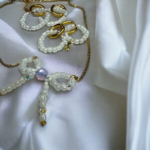 White styklo earrings - Image 2