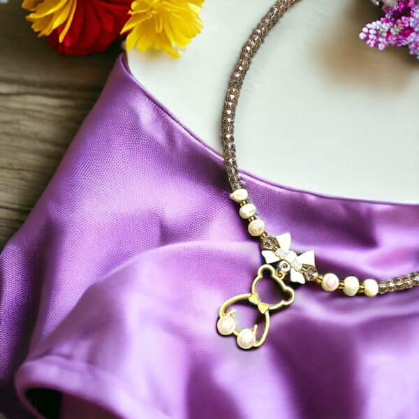 TEDDY bow necklace white symmetrical