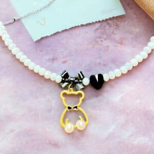 TEDDY bow necklace white - Image 2