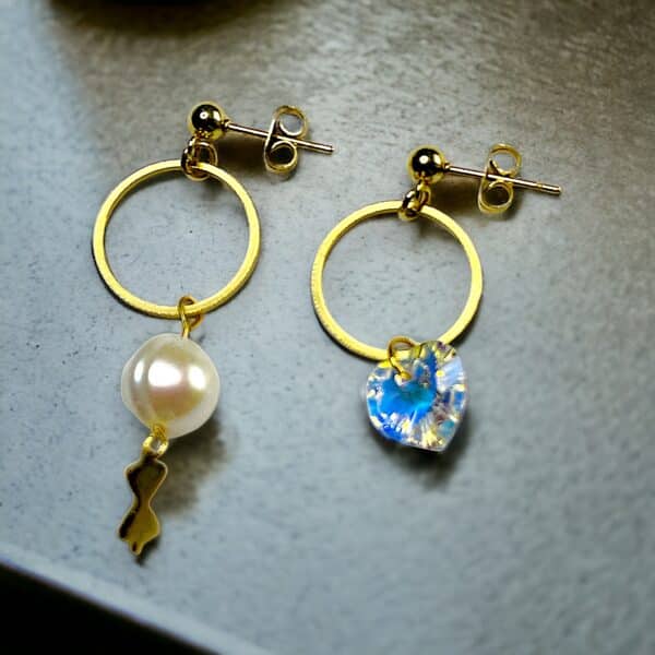 Heart earrings asymmetrical