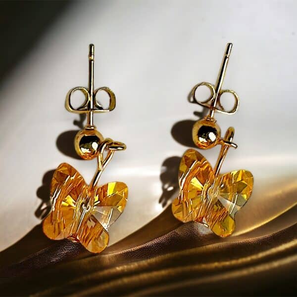 Golden butterfly earrings