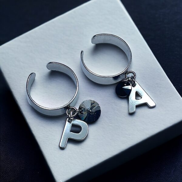 Letter ring silver