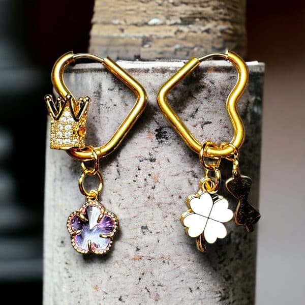 Springtime shimmer white earrings