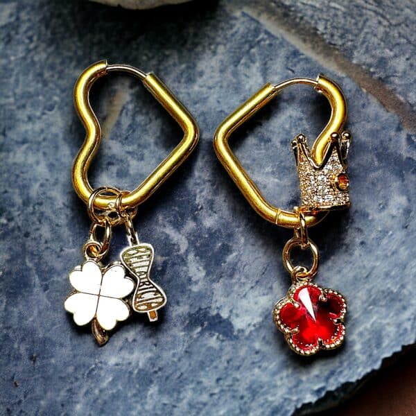 Springtime shimmer red earrings