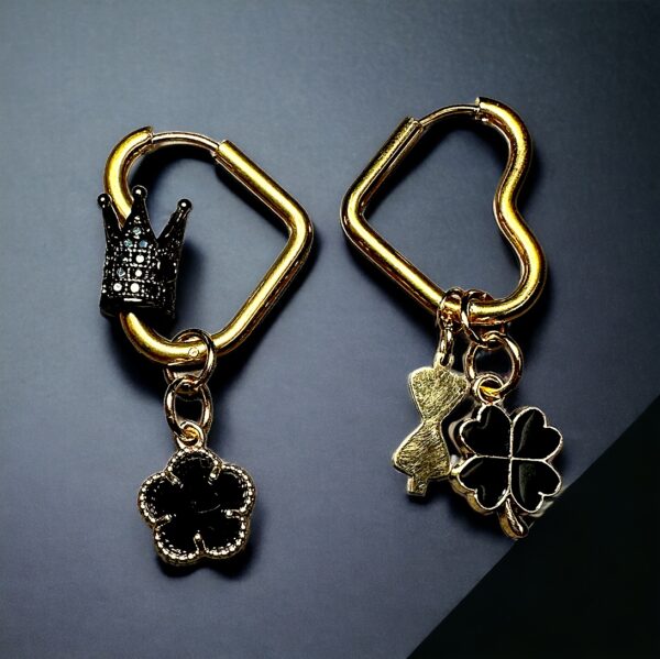 Springtime shimmer black earrings