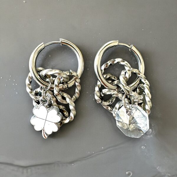 Crystal sunset silber-white earrings