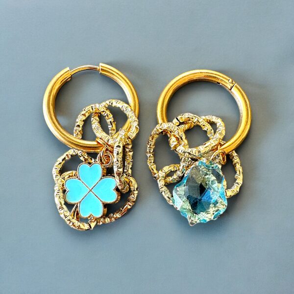 Crystal sunset light-blue earrings