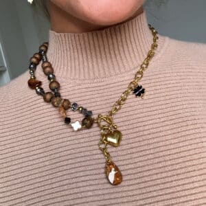 Golden Autumn Heart Earrings - Image 7