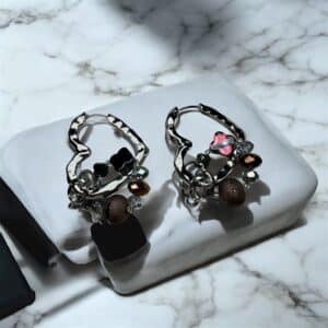 Golden Autumn Heart Earrings - Image 2