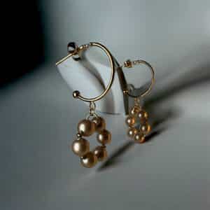 Autumn Crescent Pearl Earrings - Image 3