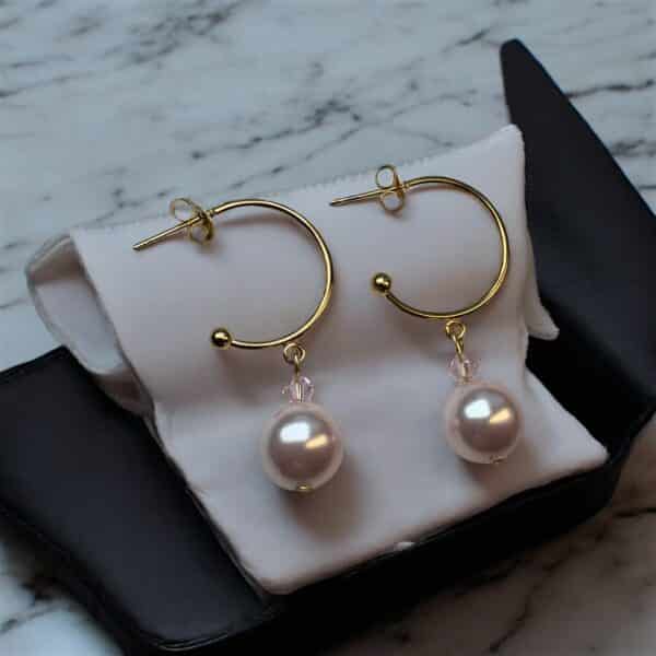 Autumn Crescent Pearl Earrings