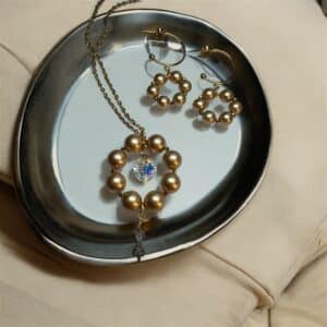 Autumn Crescent Pearl Earrings - Image 4