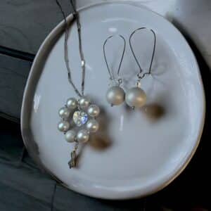 Autumn Crescent Pearl Earrings - Image 7