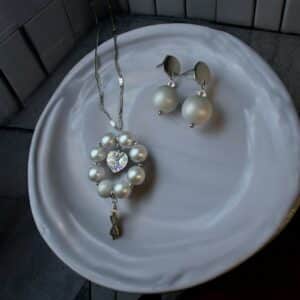 Autumn Crescent Pearl Earrings - Image 9