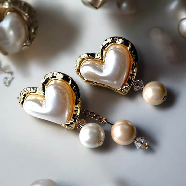 Pearl Heart drops Ohrringe