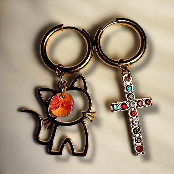 Cat & Cross Ohrringe