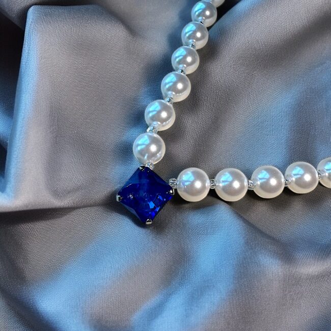 Crystal Flow Halskette blau